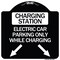 Signmission Charging Station Electric Car Parking Only While Charging with Left and Right Down Po, BW-1818-24282 A-DES-BW-1818-24282 - alternate 1